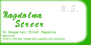 magdolna streer business card